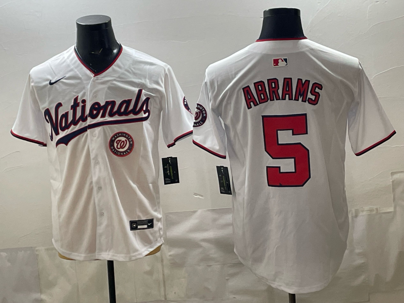 Men 2026 Washington Nationals #5 Abrams white Nike jersey 04080012->customized mlb jersey->Custom Jersey